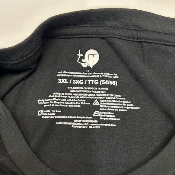 Stephen King's It Pennywise "You'll Float Too" Horror Men's 3XL Black Shirt - Picture 3 of 6